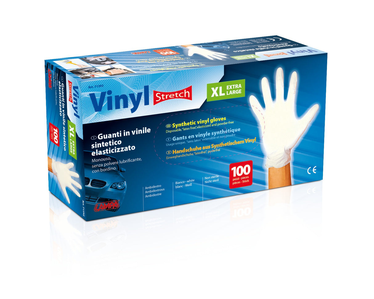 Guanti in vinile sintetico elasticizzato - 100 pz