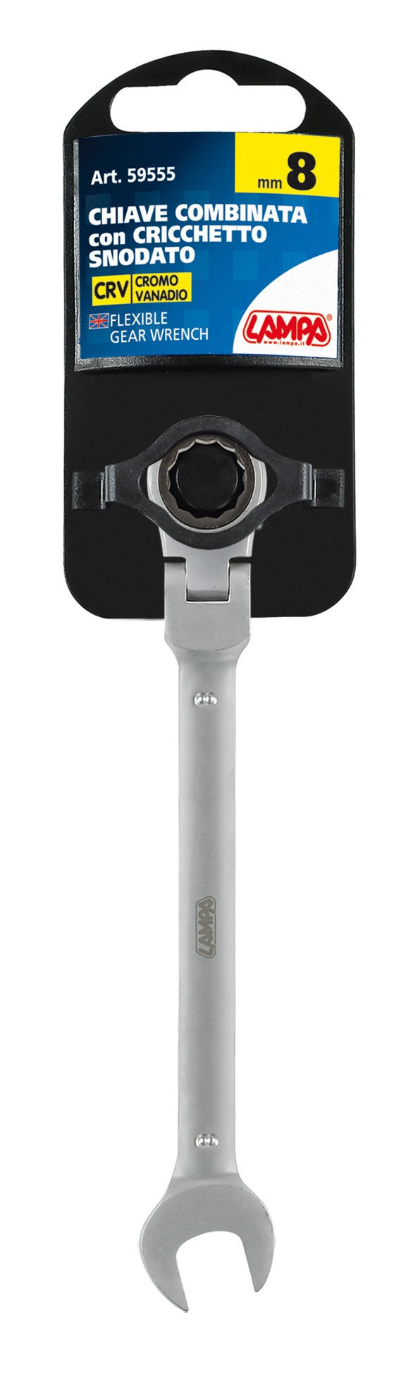 Chiave combinata con cricchetto snodato - 8 mm