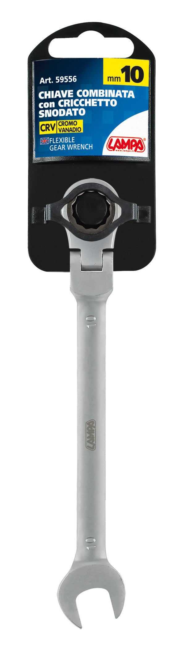 Chiave combinata con cricchetto snodato - 10 mm