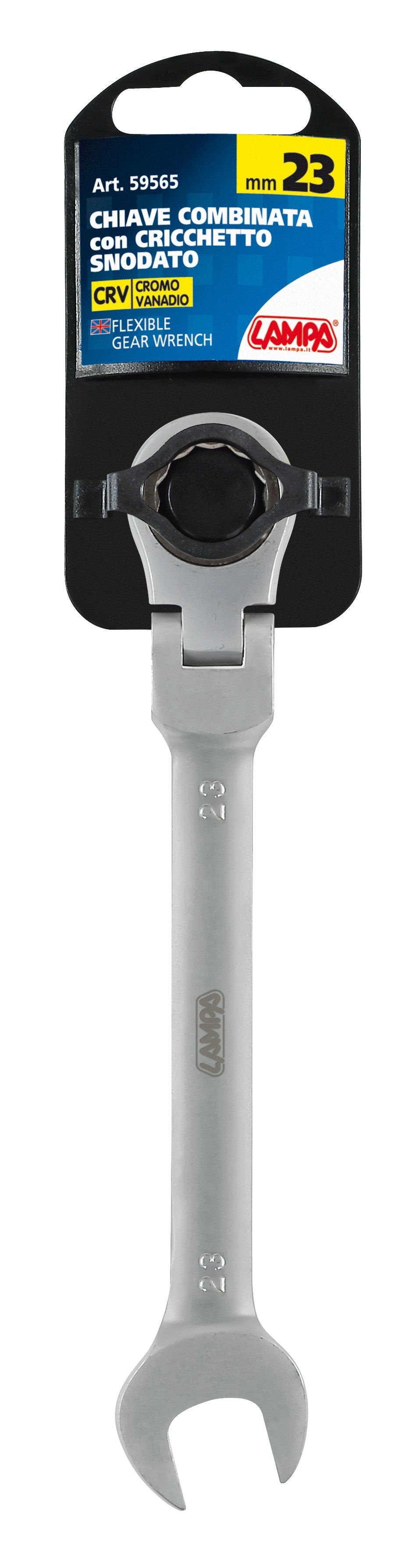 Chiave combinata con cricchetto snodato - 23 mm