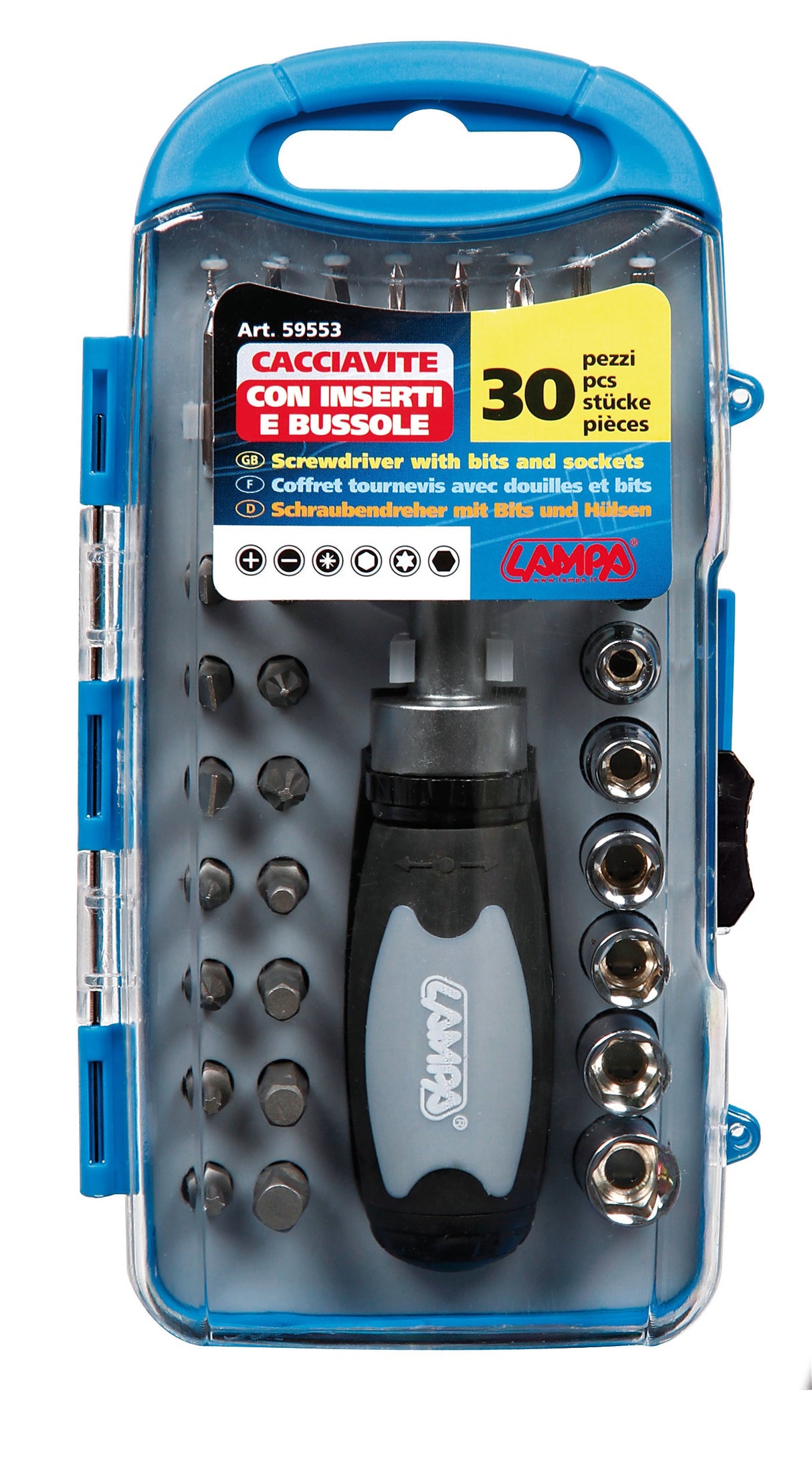 Set cacciavite con inserti e bussole, 30 pz