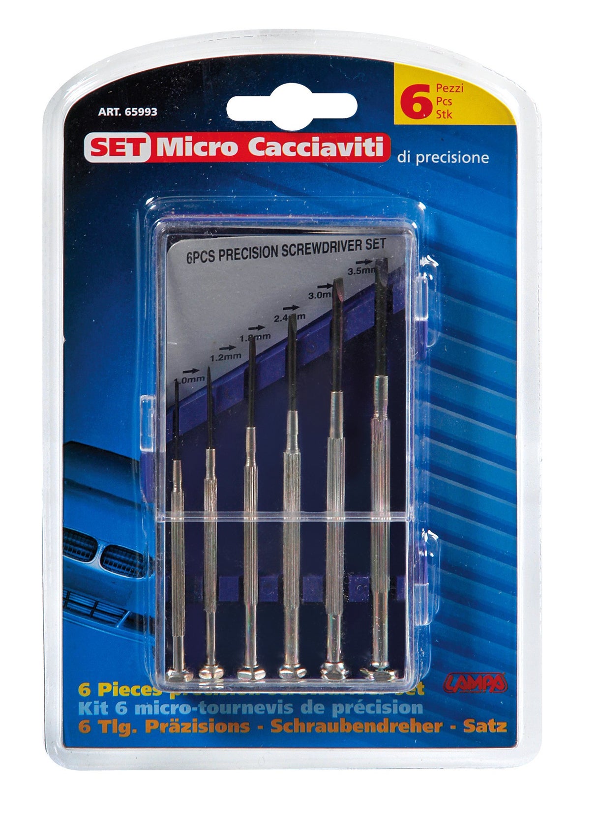 Set 6 microcacciaviti ad intaglio