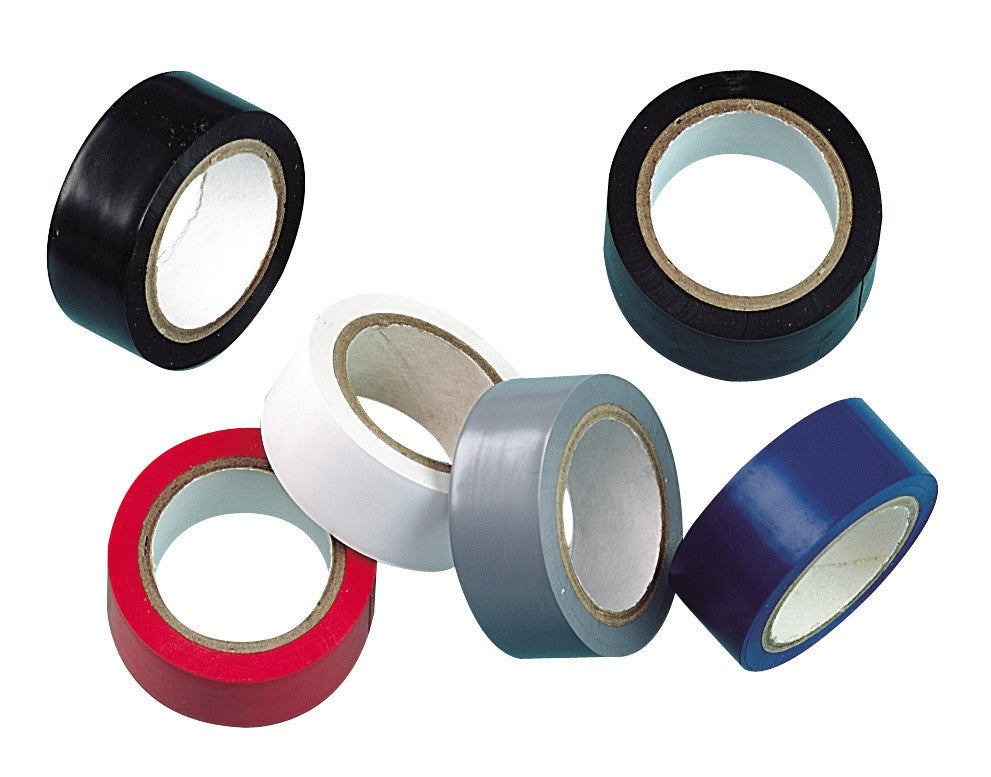 Set 6 nastri isolanti adesivi omologati in PVC plastificato