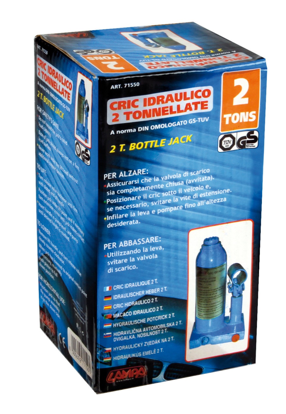 Cric idraulico - 2.000 kg
