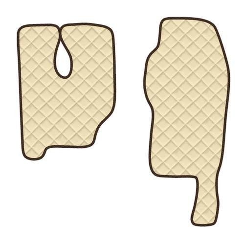 Pair of imitation leather mats - Cream - Mercedes Actros MP3 high tunnel