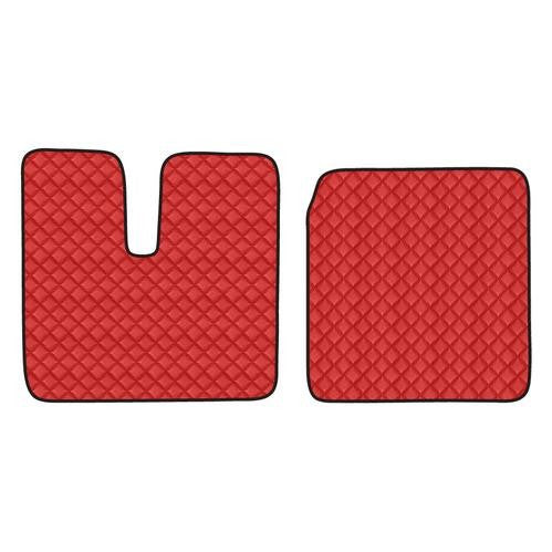 Pair of imitation leather carpets - Red - Man TGA wide cab