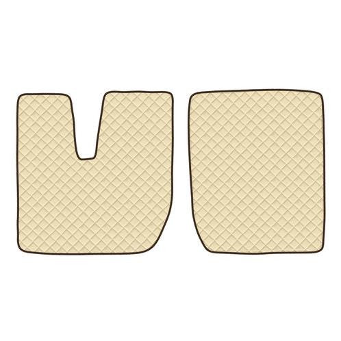 Pair of imitation leather mats - Cream - Iveco Stralis wide cab