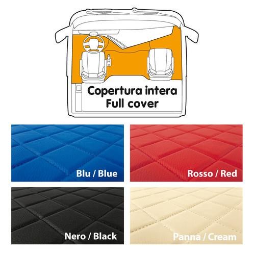 Single leatherette carpet - Blue - Scania S no tunnel, foldable passenger seat