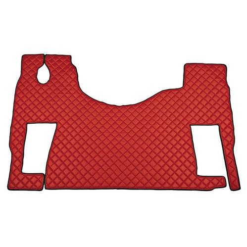 Single leatherette carpet - Red - Mercedes Actros MP2, MP3 no tunnel, rotating seat
