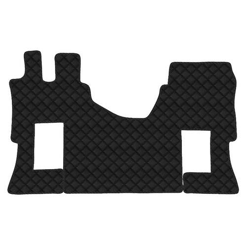 Single leatherette carpet - Black - Mercedes Actros MP4 no tunnel, pneumatic passenger seat