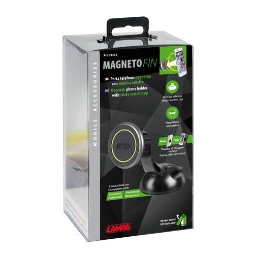 Magneto Fin, magnetic phone holder with adhesive suction cup