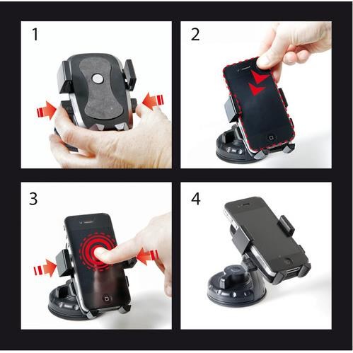 Easy-Lock, phone holder with automatic locking