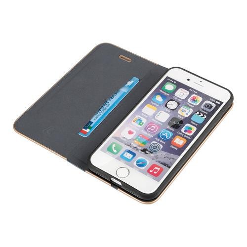 Club, Faux Leather Book Case - Apple iPhone X - Blue/Gold