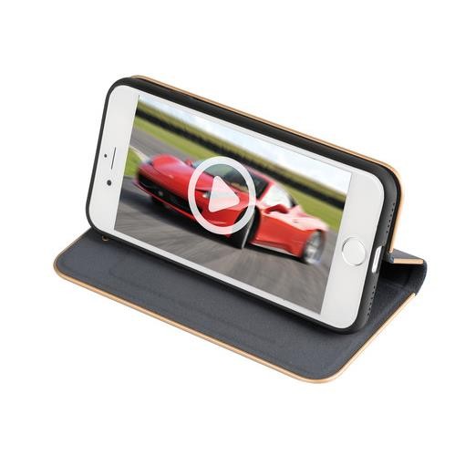 Club, Faux Leather Book Case - Apple iPhone X - Blue/Gold