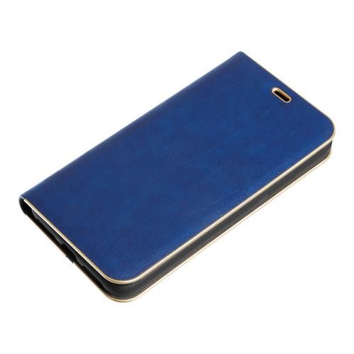 Club, Faux Leather Book Case - Apple iPhone X - Blue/Gold