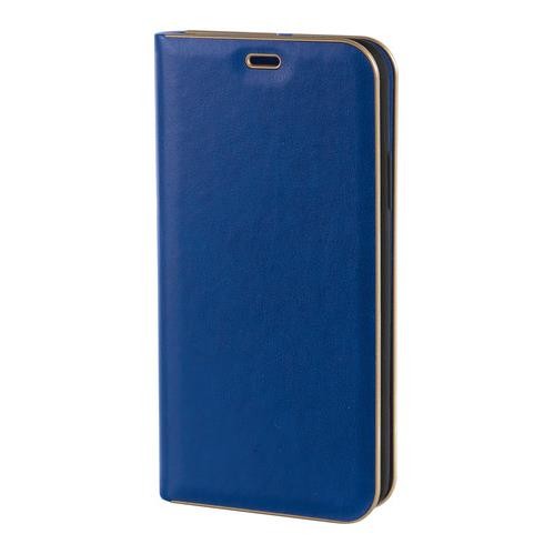 Club, Faux Leather Book Case - Apple iPhone X - Blue/Gold