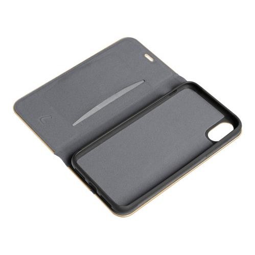 Club, Faux Leather Book Case - Apple iPhone X - Blue/Gold