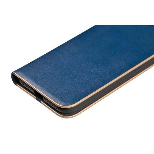Club, Faux Leather Book Case - Apple iPhone X - Blue/Gold