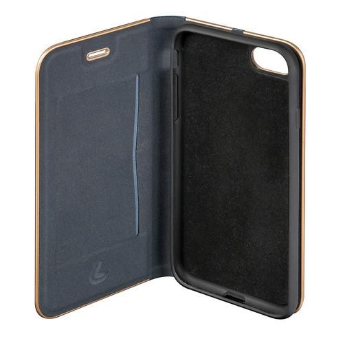 Club, Faux Leather Book Case - Apple iPhone X - Blue/Gold