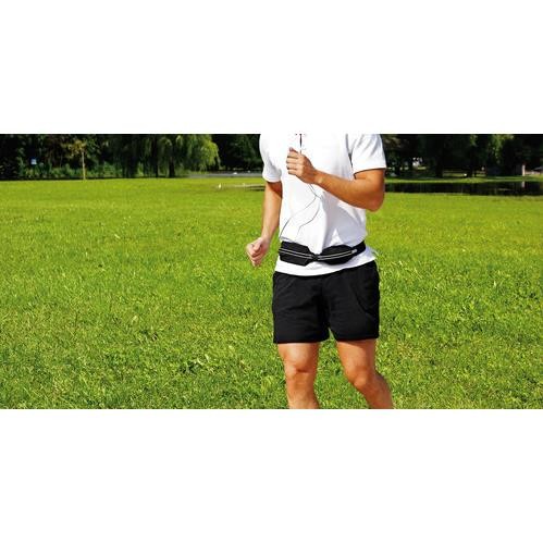 Sport Pouch, Sports Belt-Bum Bag with Double Pocket - Black