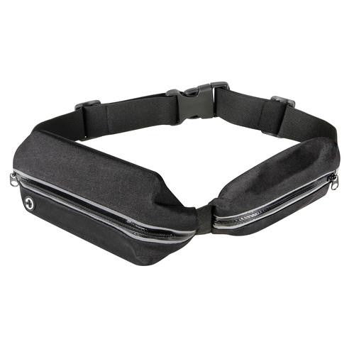 Sport Pouch, Sports Belt-Bum Bag with Double Pocket - Black