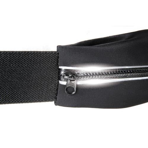 Sport Pouch, Sports Belt-Bum Bag with Double Pocket - Black