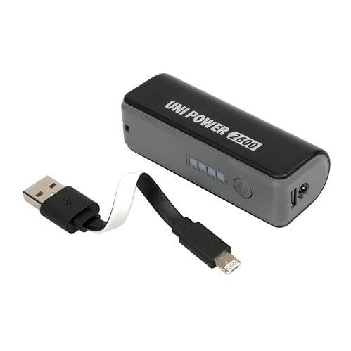 Uni-Power 2600 power-pack with universal Apple / Micro Usb cable