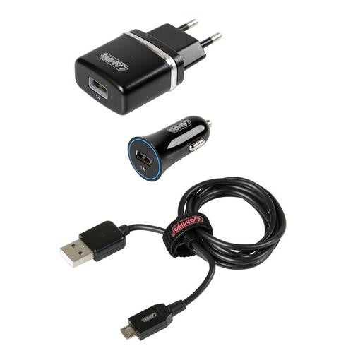 3 in 1 Micro Usb kit - 12/24V + 230V