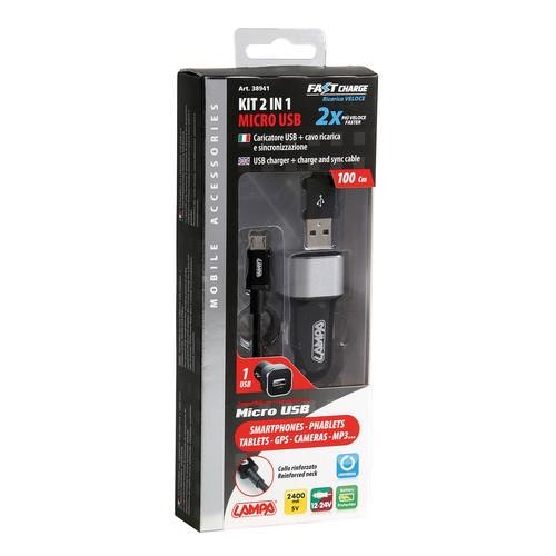 2 in 1 Micro Usb Kit - Fast Charge - 12/24V