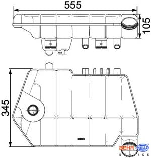 Serbatoio espansione, vaschetta liquido refrigerante per Daf XF105 Cod. : Behr : 8MA376731621 Rif. Daf : 1626237