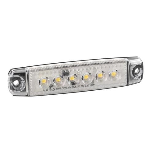 Set of 20, 6 LED Clearance Light, Surface Mount, 12/24V - White