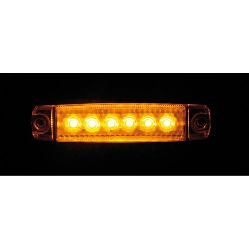 Set of 20, 6 LED clearance light, surface mounted, 12/24V - Orange