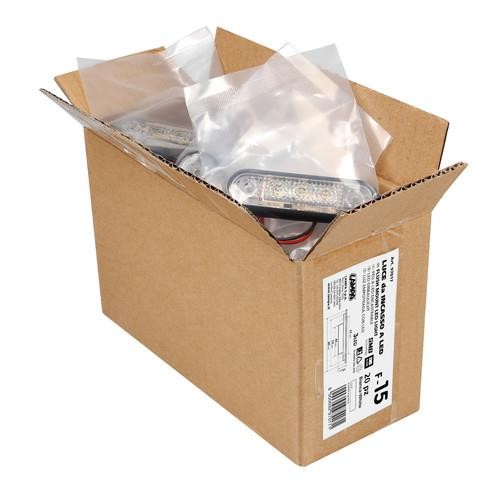 Set of 20, 3 LED clearance light, flush-mounted, 12/24V - White