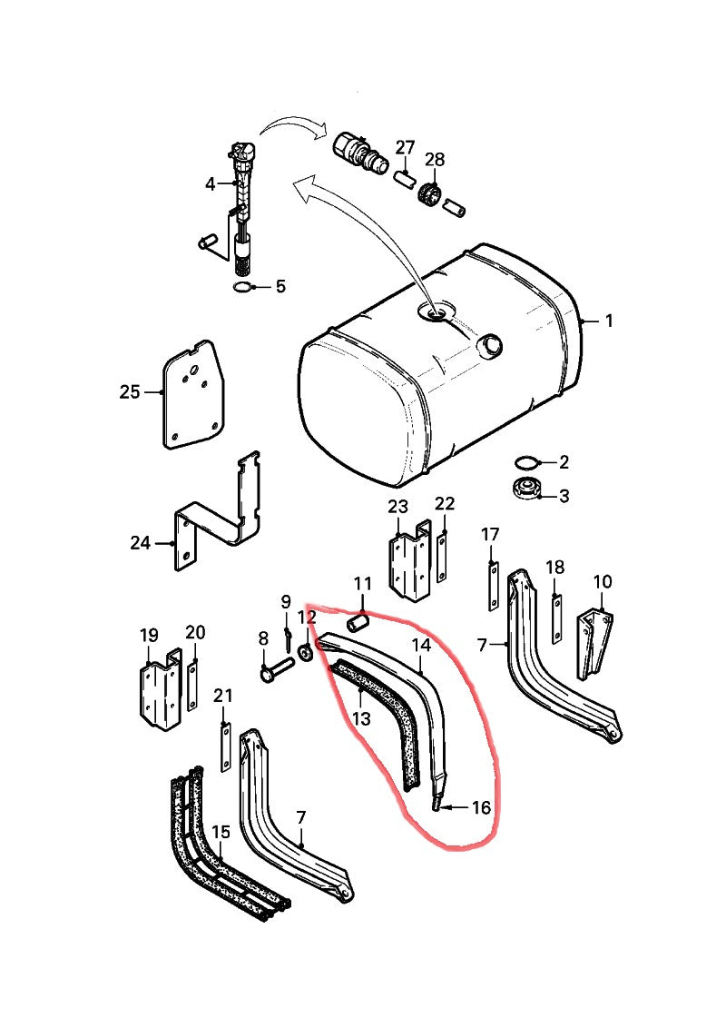 Tank band for Daf XF105 XF106