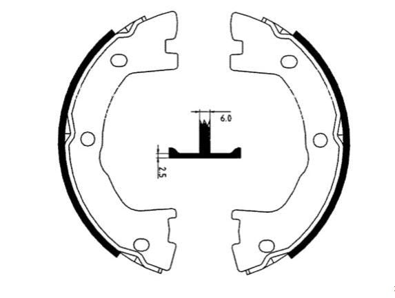 Handbrake shoe kit for Daily