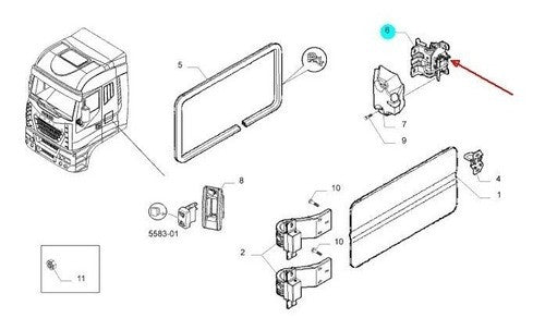 Stralis side door lock right/left