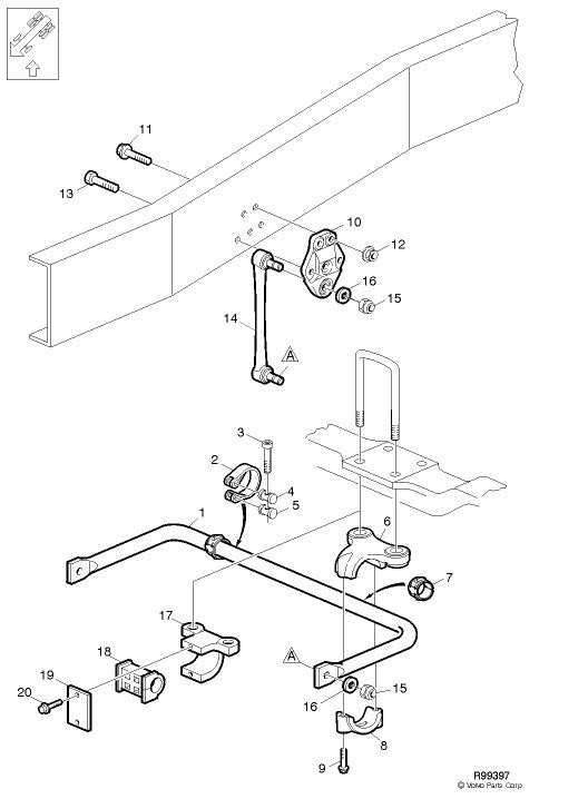 Volvo stabilizer rubber bushing (Ref. 20428165)