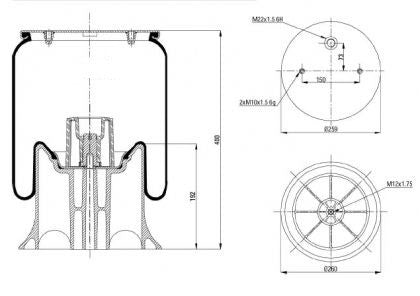 Air spring for Schmitz axle