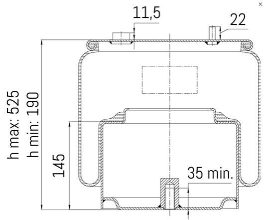 Rear Suspension Air Spring XF106 CF Euro 6