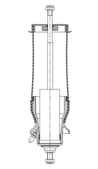 Complete front cabin shock absorber for Scania