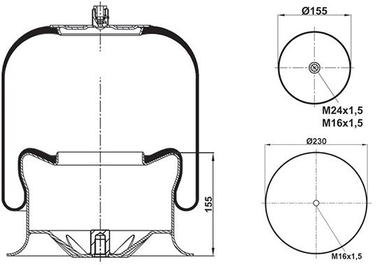 Suspension air spring for Mercedes Atego - Actros