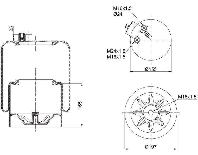 Air spring air suspension for Actros Axor