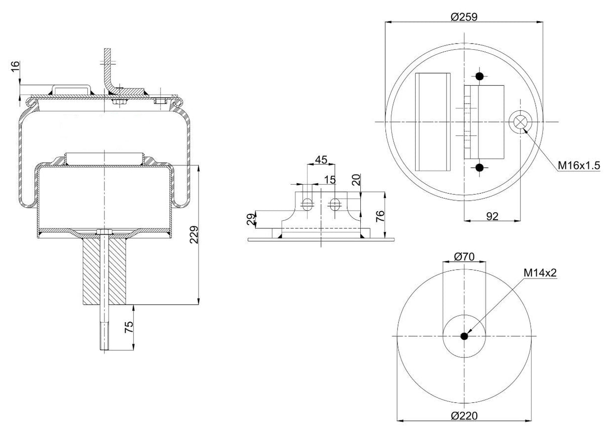 Air spring suspension for Trakker