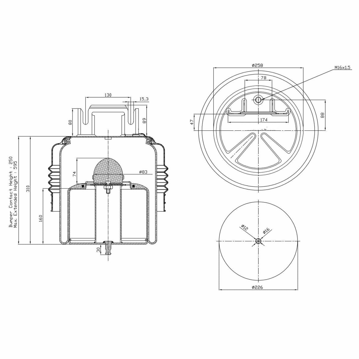Front Suspension Air Spring for Volvo FH4 and Renault T