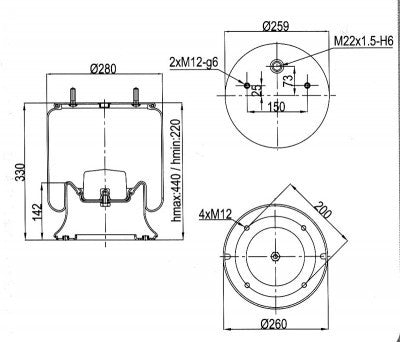 Firestone Pneumatic Air Spring for Saf Axle