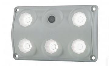 Rectangular interior lamp, with 2-intensity switch