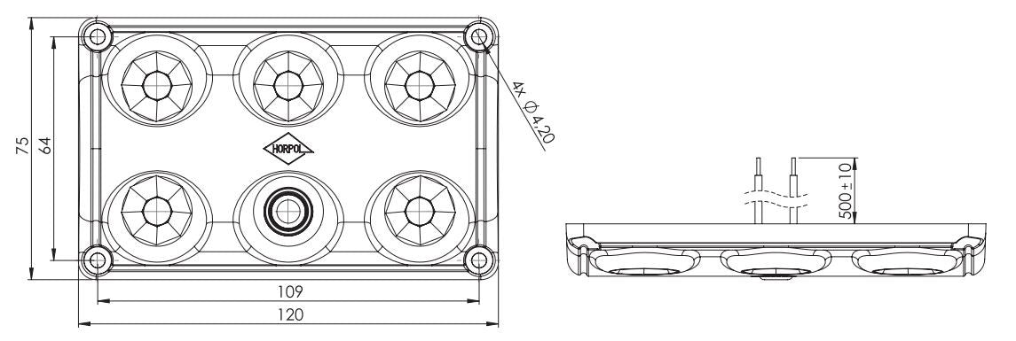 Rectangular interior lamp, with 2-intensity switch