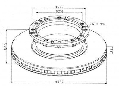 Coppia dischi freno per Iveco Stralis Cod. Cei : 215186 Rif. Iveco : 7189476 7185503 2996328 2995812