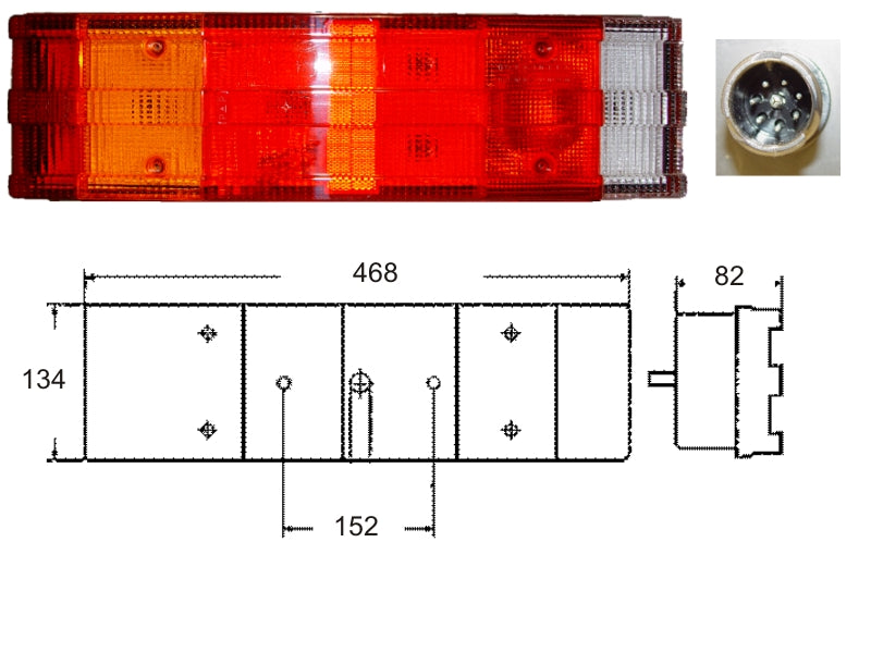 Fanale 7 funzioni tipo MERCEDE BENZ ATEGO (A0025445303 / A0025445403 / A0025445603 / A0025445703) sinistro/destro