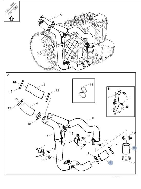 Manicotto flessibile raffreddamento Retarder cambio Volvo Renault